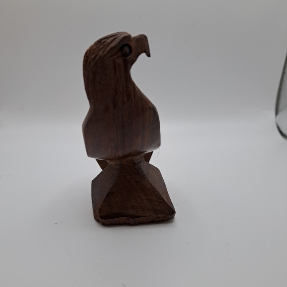 Hardwood Hand Carved Eagle Figurine - Picture 4 of 10
